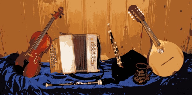 Picture of assorted folk instruments